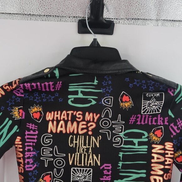 Disney Youth D-Signed by Disney Wicked Faux Leather Moto Jacket Full Zip XS 6 - Picture 9 of 9